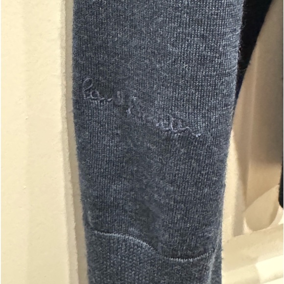 Paul Smith merino wool sweater 3/4 half zip navy blue size xl - Picture 8 of 8